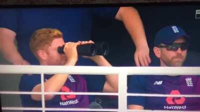 What's Johnny Bairshow looking at ?