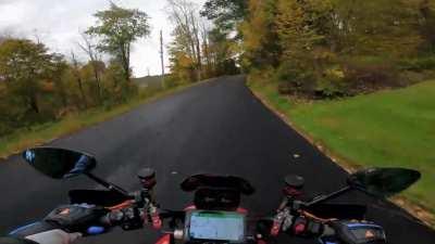 The cold fingers and slippery leaves are worth a scenic fall ride