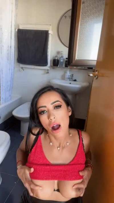 I'm always ready to receive your thick load all over my titties