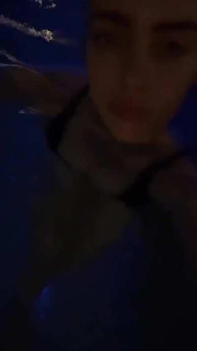 Billie Eilish in the pool