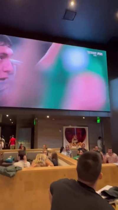 Bimbo watching the World Cup