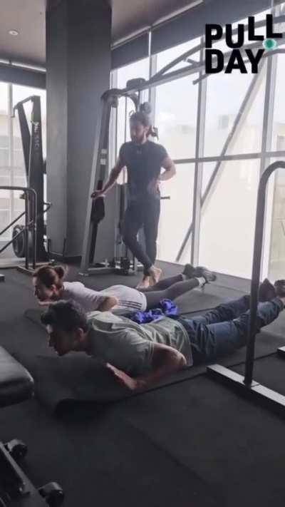 Sana Javed working out with shoaib malik 