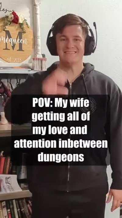 Showing your significant other attention while waiting for queue to pop.