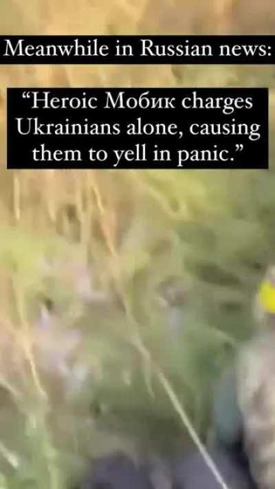 “He is not surrendering, he is assaulting the Ukronazis with his bare hands!”