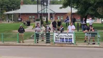 Nazi's salute at a back the blue rally in Mansfield, MA.