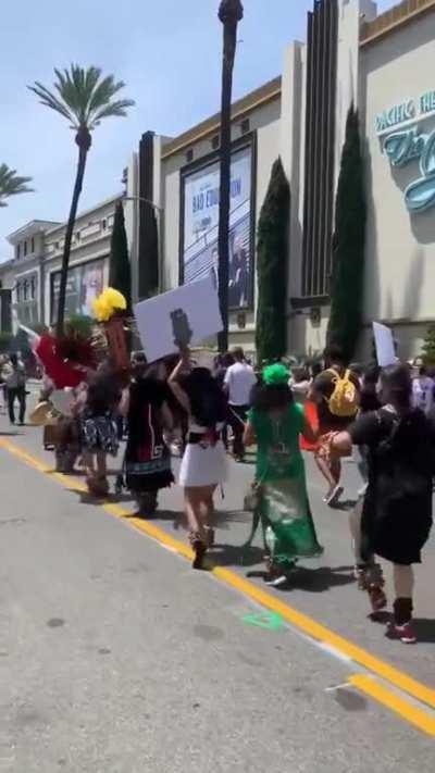 Native Americans peacefully protest in LA