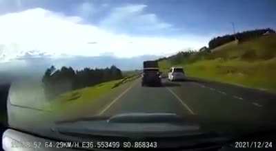 head-on crash on one of the climbing roads near Kinungi