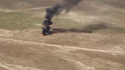 Iraqi Door gunner destroy a moving isis Pickup then proceed to kill the fighter who got out of the burning vehicle. Anbar dessert- May 23, 2019.