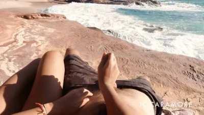 We snuck outside! With that view it's hard not to get excited.