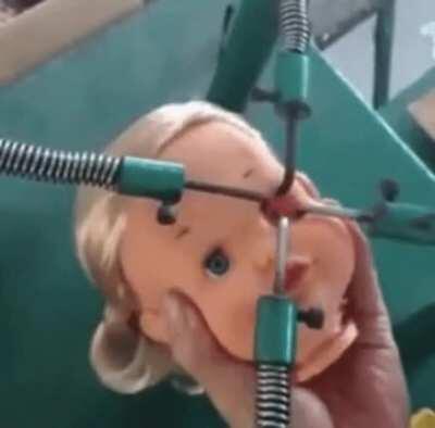 the way the eye goes in the doll.