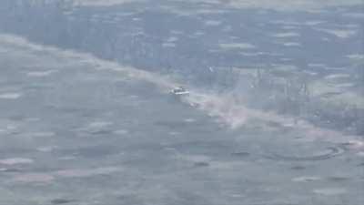 ua pov One Russian tank is hit by Javelin as it tries to retreat, another (T-80BV) runs into a mine.