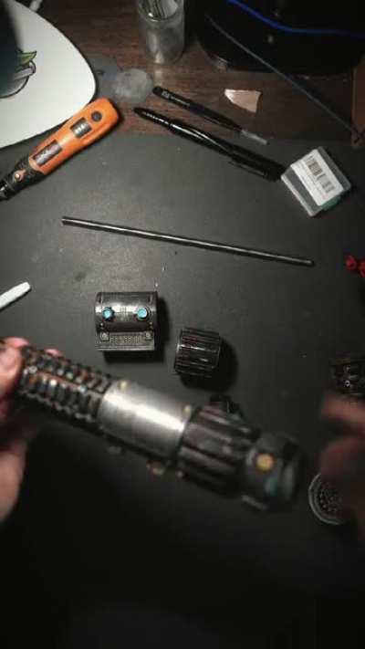 Final assembly of two Obi hilts I designed