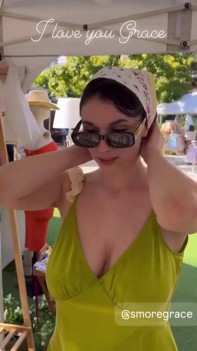 Grace Currey showing off at the market 