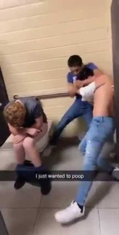 Mans was just trying to do his business in peace.