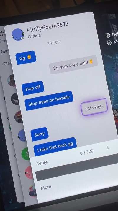 This guy messaging me 2 years later for being toxic (ufc4) days. 😂😂