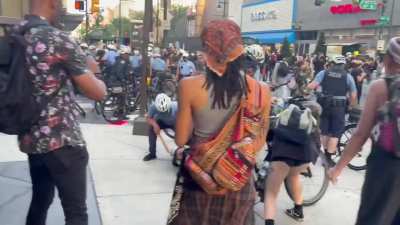 Today in Philadelphia, a police officer kneeled on a person’s neck during an arrest at a protest over ICE enforcement