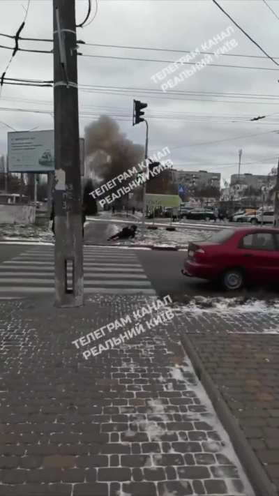 Russian Shahed drone hits a bus stop in Bila Tserkva, Kyiv Oblast. 27 December 2025