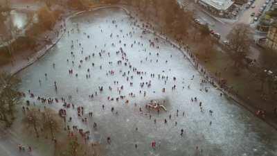 Drone footage from queens park pond