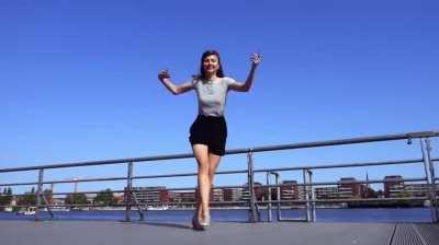 This woman dancing the Charleston.