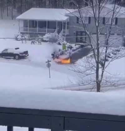 Использование огнемета для удаления снега, Ганц?