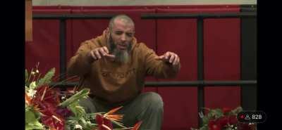 Mark Briscoe lifting spirits at Jay’s funeral service.