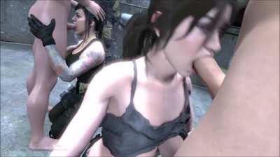 Lara And Mara Face Fuck (ScathachAlter) [Tomb Raider & Call of Duty]