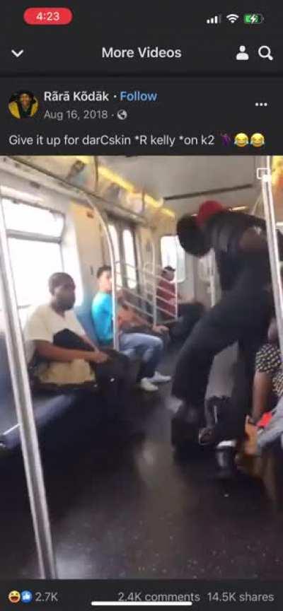 Imagine u on the train myb and a crackhead falls on u😂