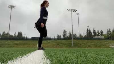 Tried pistol squats while holding onto my heel. Might not look like much, but I pulled my hamstring after lifting doing this a couple years ago.