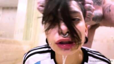 Her face was already a mess after a few minutes of rough facefuck