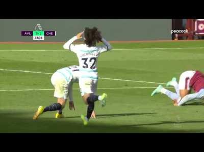 Ben Chilwell tackle on Jacob Ramsey (Yellow Card)