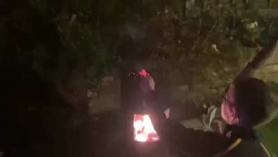 Two idiots nearly set fire to garden