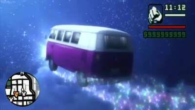 Love Live! Sunshine!! Flying Van scene but it's dubbed with GTA San Andreas SFX & everyone is losing their shit over Mari's driving