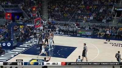 [Highlight] LeVert beats the halftime buzzer with a stepback three, to give Indiana 78 in the first half.