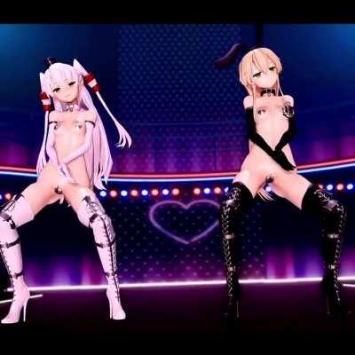 Shimakaze & Amatsukaze - Chocolate Cream [MMD R15] 