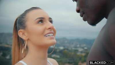 Ella Reese Stretching Herself Before Taking Big Black Cock