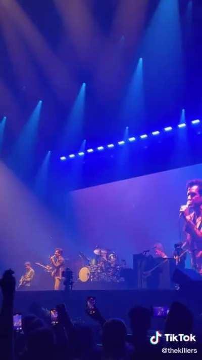 Brandon practicing This Charming Man and then during the show with Johnny Marr