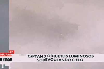 Fleet of UFOs captured in Peru on Local news May 15 2020