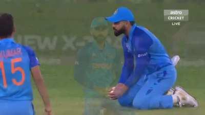 Koach's reaction after taking a catch