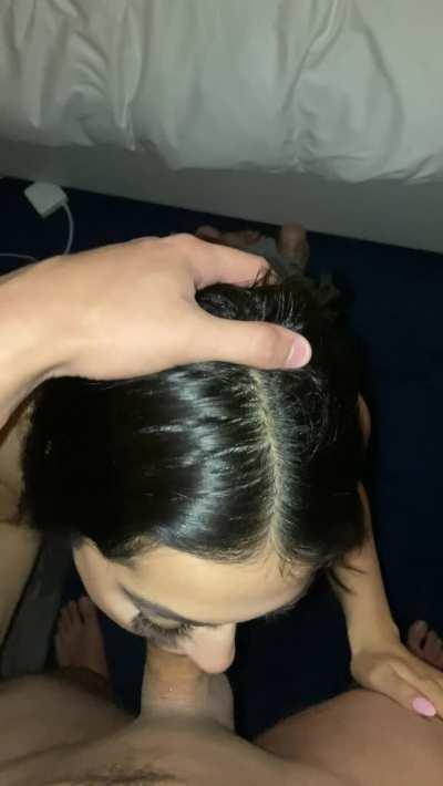 When mom sucks my cock, she forgets about everything in the world.