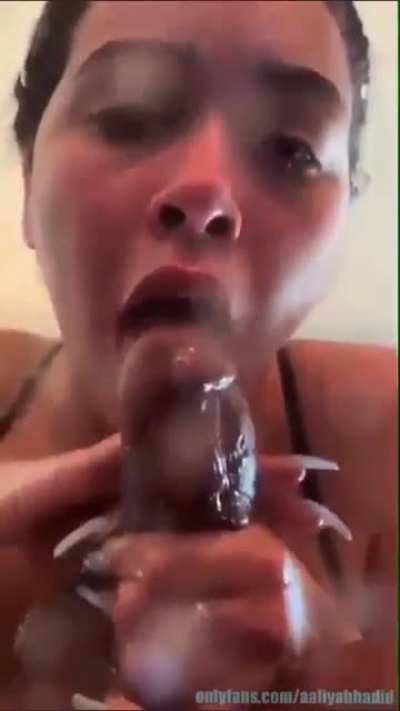 She even slurped the screen