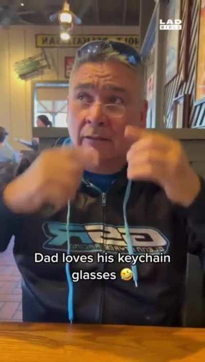 Dad likes his keychain glasses