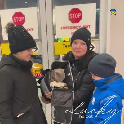 Valeriia and her kids had to flee Ukraine but could not bring their cat Lucky. They made it to the USA and contacted SP4U for help getting Lucky. One of our volunteers was flying to the USA and brought Lucky with her. Pets are family, and we have a dedica