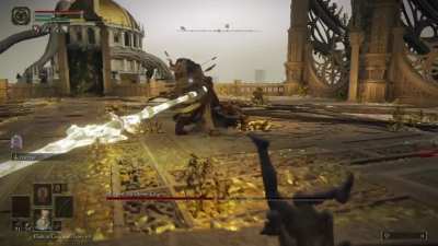 Lucky hitless barrage fest vs. Morgott