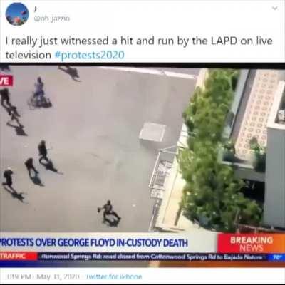 LAPD RAN OVER Protesters LIVE on air Last Night