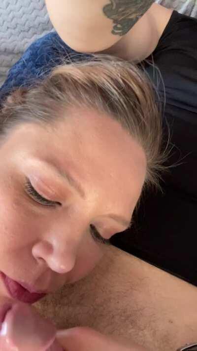 Am I still cute with a mouth full of cock and a face covered in cum?