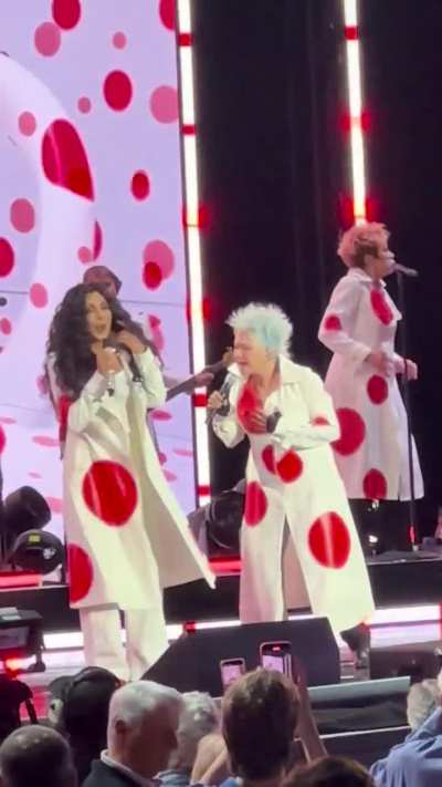 Cher and Cyndi Lauper “Girls just wanna have fun” at the Hollywood Bowl