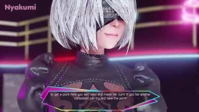 2B makes a hung futa premature cum through a gloryhole [Lewd Game Show 1] (Nyakumi)