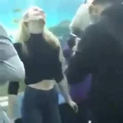 Instagram model visits an aquarium