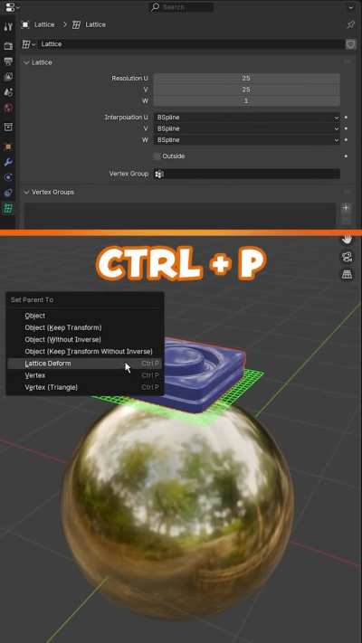 Bend with Lattice in Blender