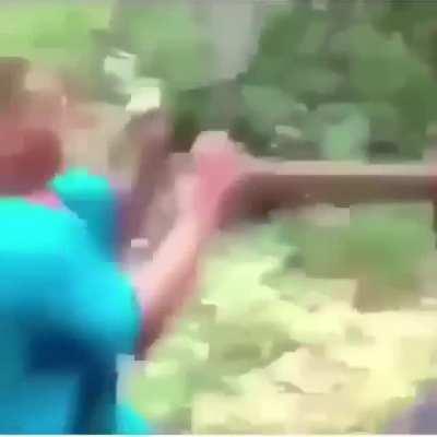 Brutal fight KO in forest